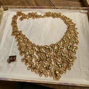 Monet 1970’s Gold Tone Architectural Necklace